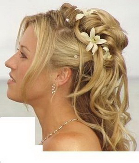 trouwkapsels-halflang-haar-opgestoken-50-10 Vjenčanje frizura s povišenom kosom do pola dužine