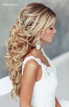 bruidskapsel-lang-haar-los-85 Vjenčanje frizura duga labav kosa