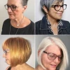 Frizure srednje duljine za dame starije od 50 godina s naočalama