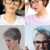 Fina kosa kratke frizure dame preko 60 s naočalama